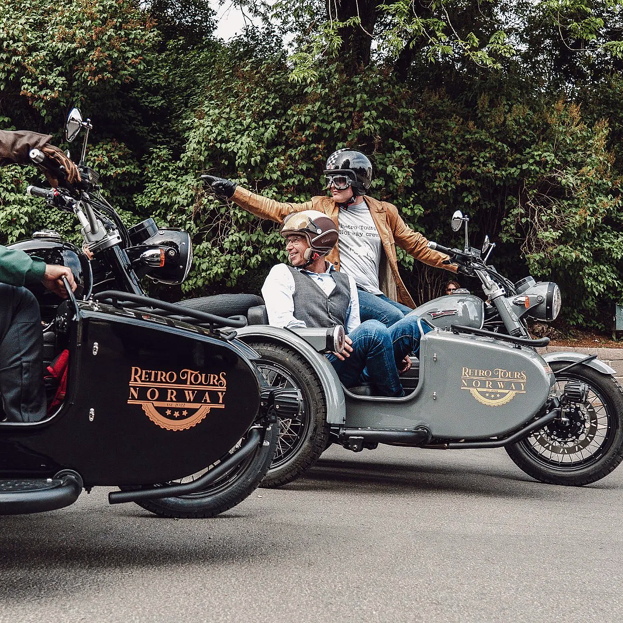 Retro motorcycle tour