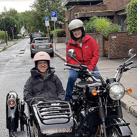 Retro motorcycle tour