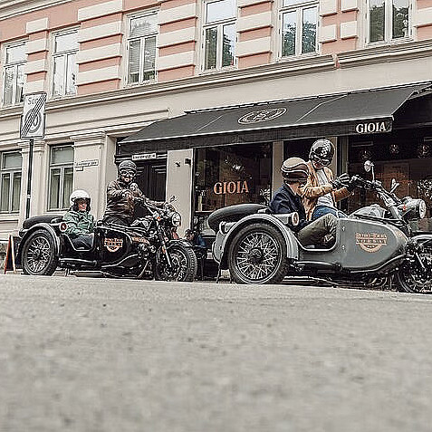 Retro motorcycle tour