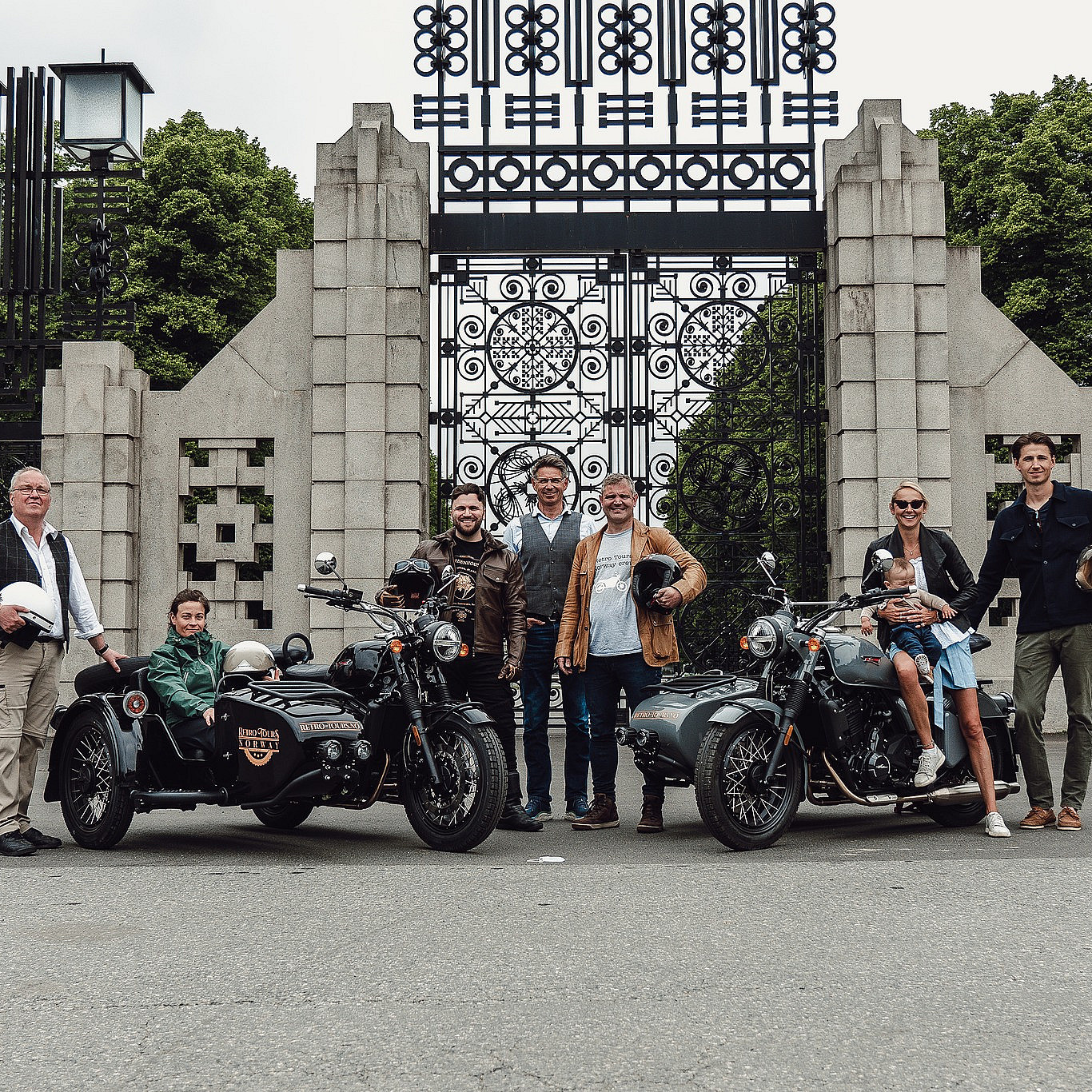 Retro motorcycle tour