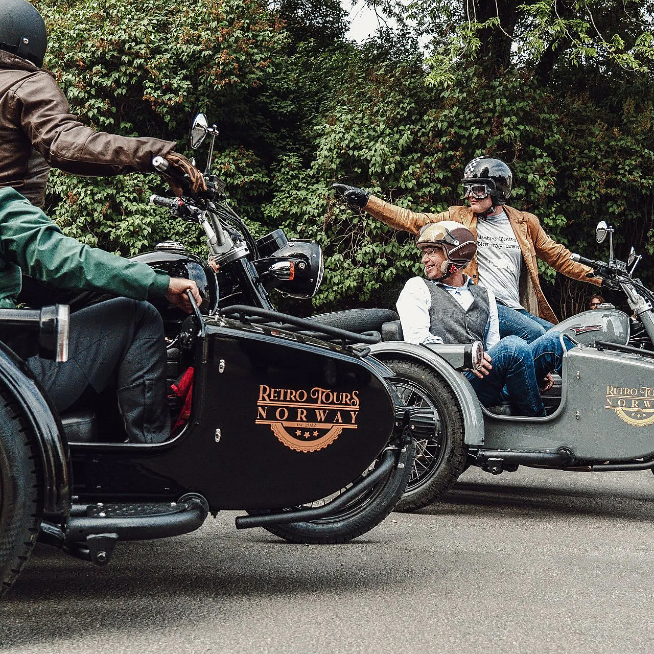 Retro motorcycle tour