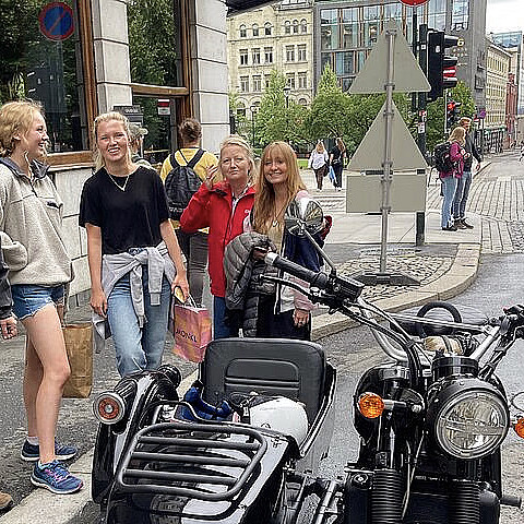 Retro motorcycle tour