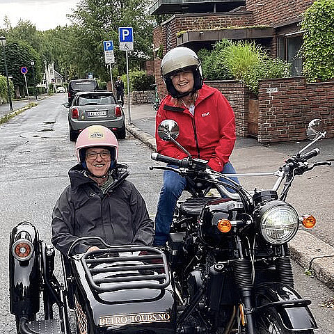 Retro motorcycle tour
