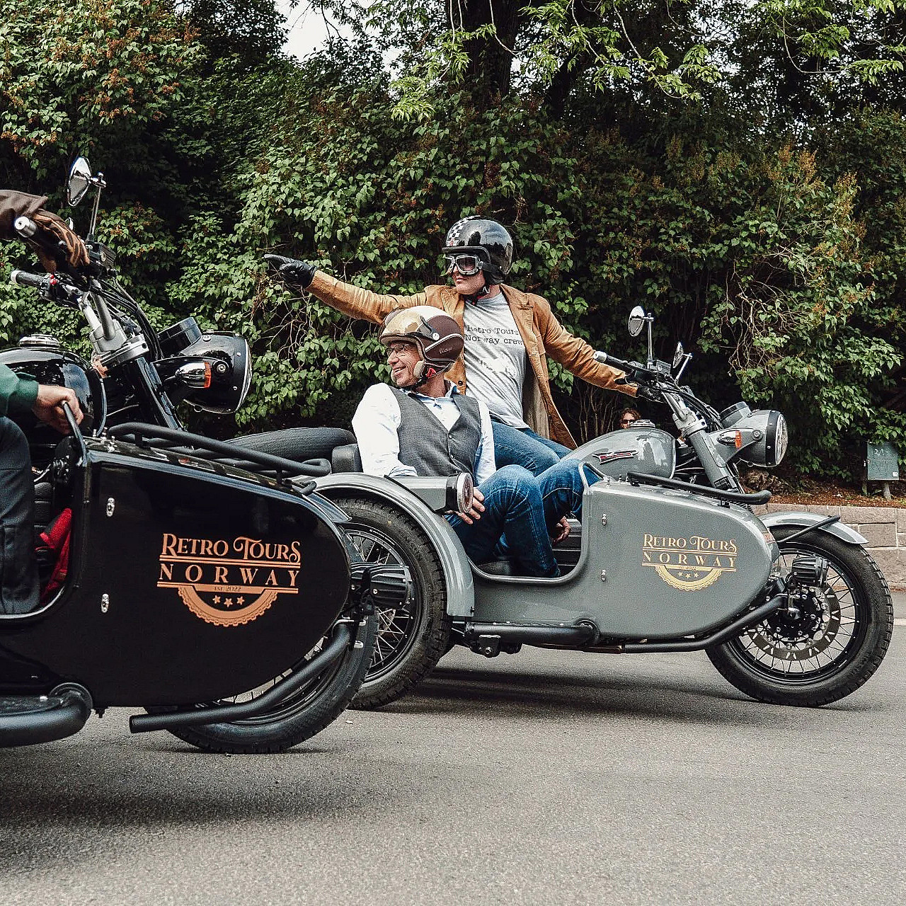 Retro motorcycle tour