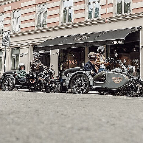 Retro motorcycle tour