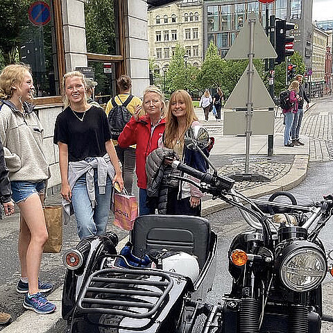 Retro motorcycle tour