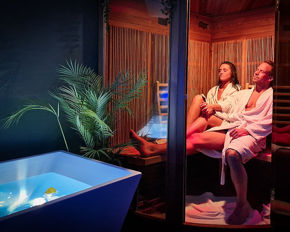 Jacuzzi, sauna & isbad for to