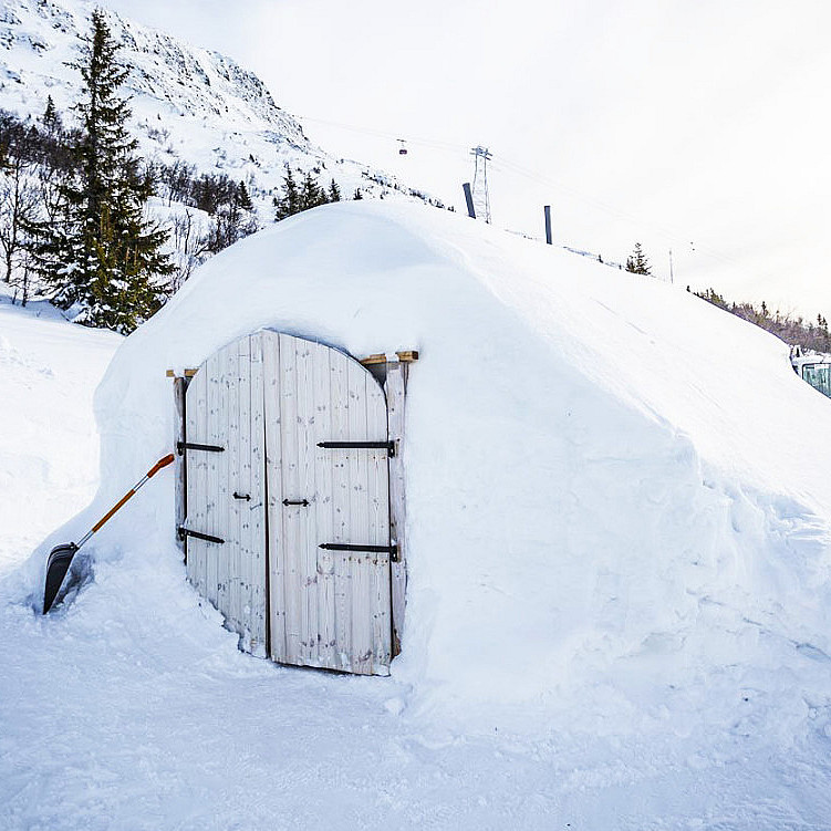 Snøhotell med femretters