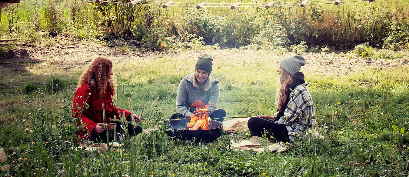 Svevetelt med gapahuk og grill
