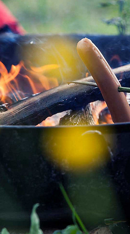 Svevetelt med gapahuk og grill